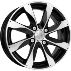 Диск R14 4x100 5,5J ET45 D56,1 K&K Джемини-оригинал алмаз черный (КС480)